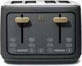 Four-slot Digital Touch Display Toaster with LED Countdown Extra Wide Self-Adjusting Slots Powerful Even Toasting (Oyster Gray)