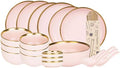 28 Pieces for 6 People Ceramic Pink Penh Dinner Set Matte Porcelain Tableware Housewarming Gift