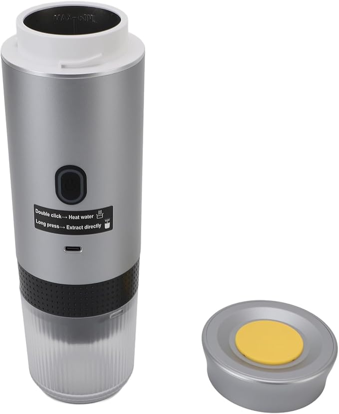 Cordless Electric Coffee Maker 120mL 304 Stainless Steel Cordless Portable Rechargeable Battery One Button Operation Lightweight and Compact for Travel