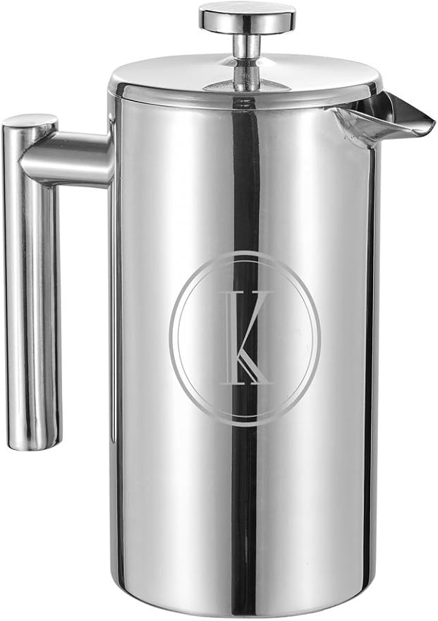 Personalized Visol Dasha Stainless Steel Coffee Press - Free Engraving (Single Initials)
