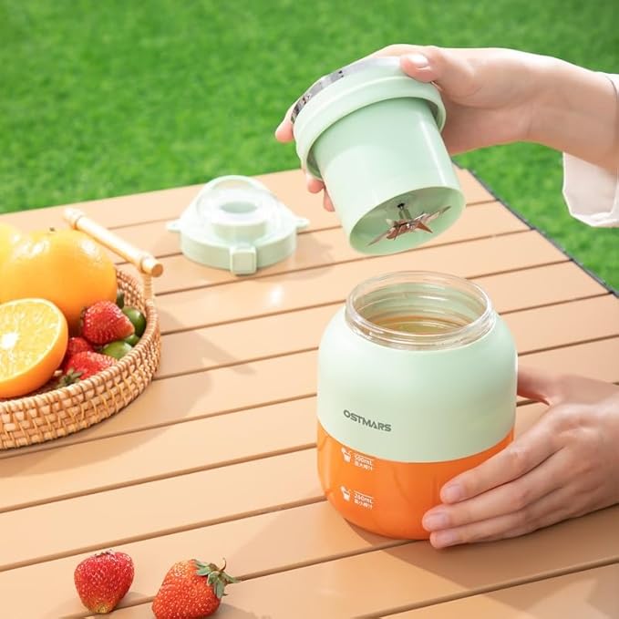 OSTMARS Portable Juicer Blender Small Fruit Juice Cup Household Automatic Juicer with Measurement Markings
