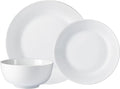 Unknown1 Dinnerware Set 12pcs Plain White Round Rim Aspen 12 X 15 Solid Modern Contemporary Porcelain 12 Piece Microwave Safe