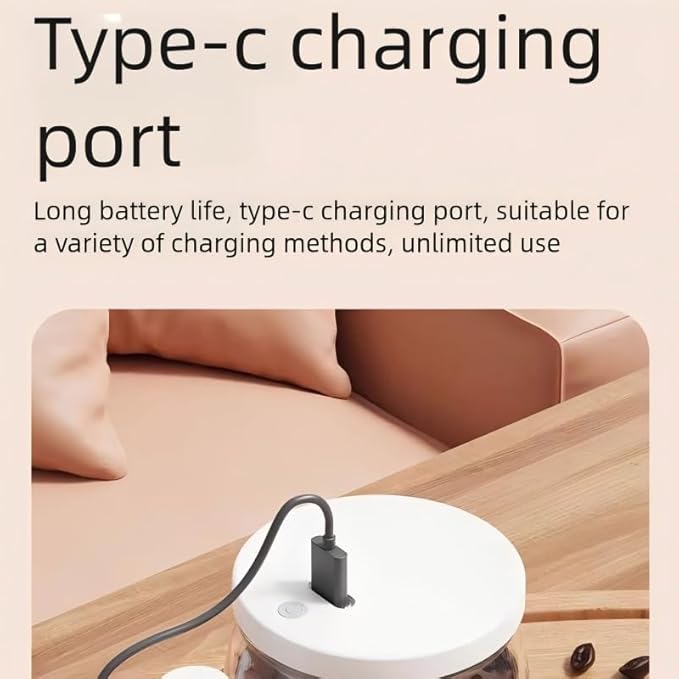 Portable Electric Stirring Cup with USB Charging Automatic Self-Stirring Mug with 3-Pronged Rod Waterproof and Washable (Khaki)