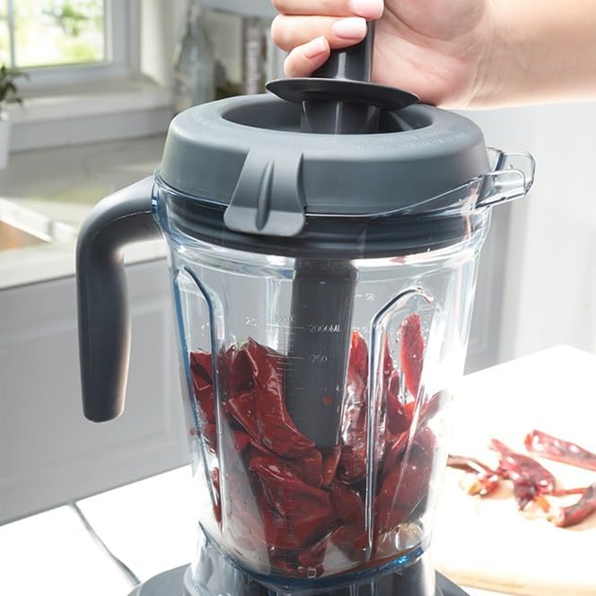 Princess House Vida Sana Blender for Smoothies Soups Dips and More 1500 Watts Stainless Steel Blade 4 Preset Functions Large Grey