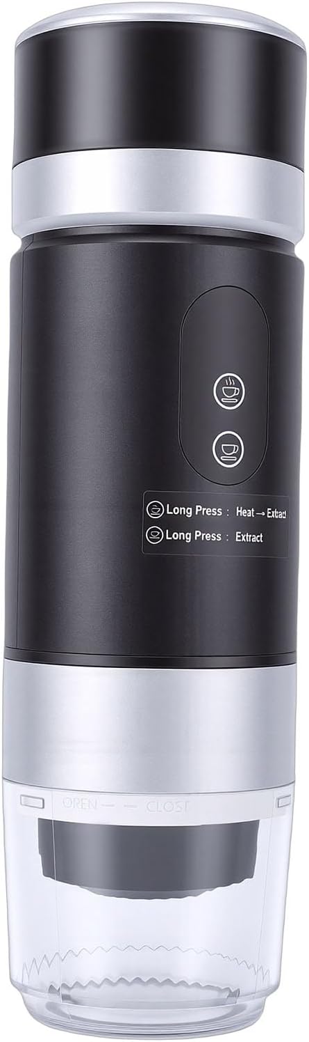 Zerodis Portable Maker Coffee Machines C Mini Coffee Maker 20 Bar Electric Machine for Camping Travel Office RV Hiking Portable Rechargeable USB