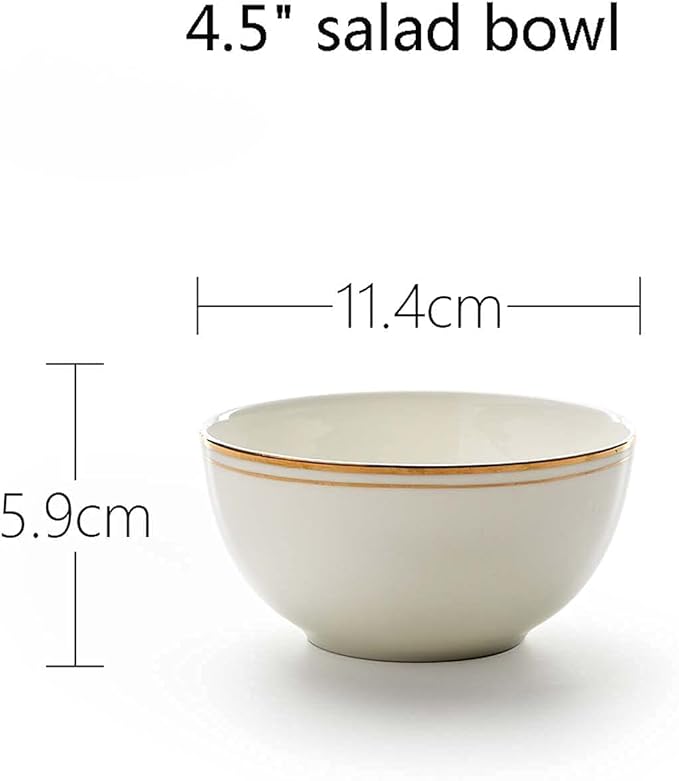 4- Piece Dinner Set Nordic Style Phnom Penh Dishes Set for 1 Simple Bowl Tableware Fruit Salad Plate Porcelain Household Dinnerware Set