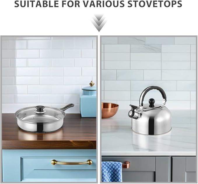 Vaguelly 12pcs Stainless Steel Cooking Set with Milk Pan Frying Pan Stockpot with Lids and Handles Kettle Induction Dishwasher Oven Safe