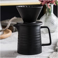 Coffee Press Ceramic Dripper 1-2 Cups Drip Filter Pot Pour Over Coffee Maker with Separate Stand for Filte 500ml Pots (Black Filter Set)