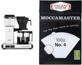 Technivorm Moccamaster 53930 KBGV 10-Cup Coffee Maker Matte Silver 40 oz 10 Cup 1.25 L &amp #4 White Paper Filters 100-count per box