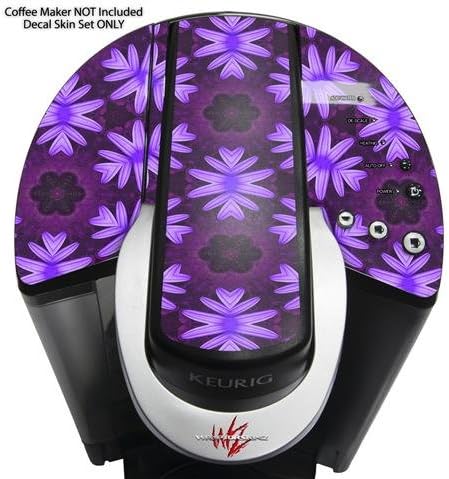 Decal Style Vinyl Skin compatible with Keurig K40 Elite Coffee Makers Abstract Floral Purple (COFFEE MAKER NOT INCLUDED)