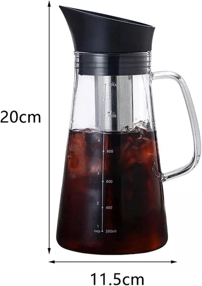 HASMI Coffee Kettle Glass Coffee Maker Hot &amp Cold Dual-Function Coffee Maker Cold Extract Ice Brewed Water Bottle Non-Rust Filter Coffee Pot Coffee Maker Dingzhebo2022
