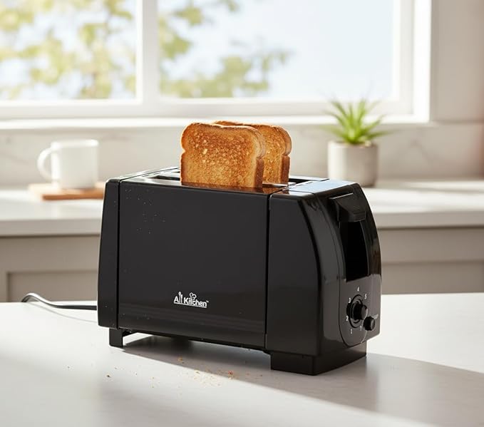 J&ampV TEXTILES Cool Touch Toaster with 6 Temperature Settings &amp Extra Wide 1.25 Slots for Bagels Waffles Specialty Breads Puff Pastry Snacks ETL Certified 2 Slices (Black)