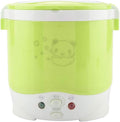 Mini Rice Cooker Steamer 12V 100W 1L Electric Travel Rice Cooker Small Box Multi-function Cooking Steaming Lunch Box for Cars Home Office School Cook Raw Food(Green)