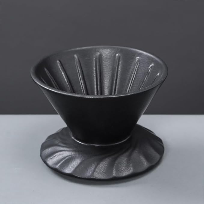 Handmade Black Pour Over Coffee Maker Set Ceramic Coffee Dripper Brewer Heat Resistant Coffee Pot Decanter ACM02B