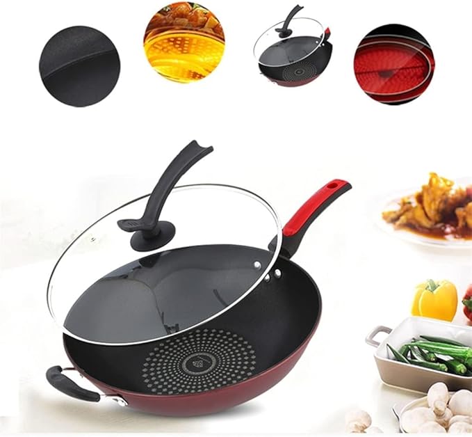 Cookware Cookware Set Soup Pot Set Frying Pan Milk Pot Cooking Pot Pan Induction Cooker Non-Stick Pan Set Casserole Wok(B)