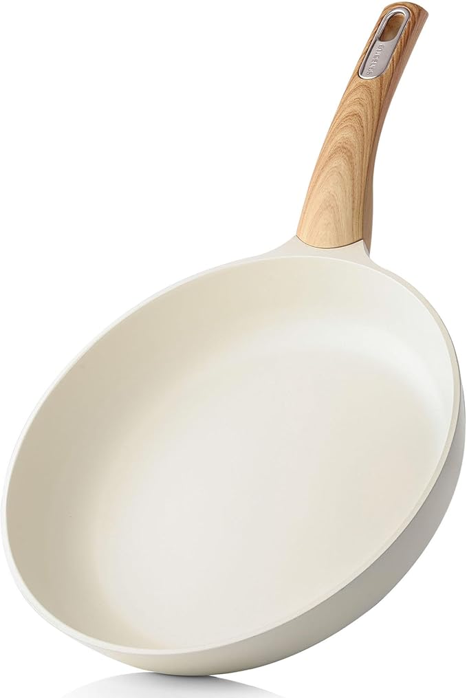 SENSARTE Ceramic Nonstick Cookware Set 17 Piece includes 8 Inch Frying Pan Skillet Induction Compatible Omelet Pan