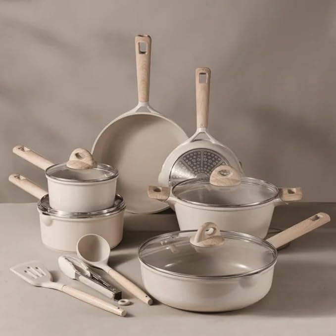 Nonstick Pots and Pans Set 13 Pieces Kitchen Cookware Sets Compatible for All Stoves