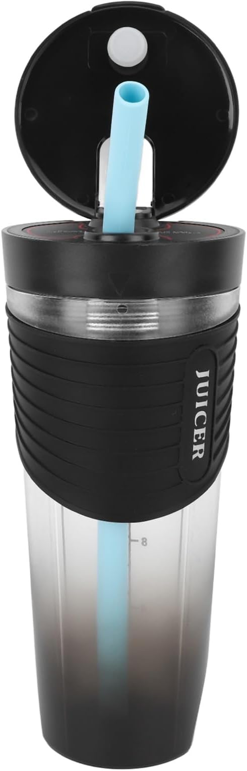 Portable Blender 460ml Capacity 20000RPM Speed USB Rechargeable Black - Waterproof Design Powerful Motor Ideal for Outdoor and Home Use (Black)