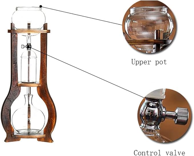 Habiba Iced Drip Coffee Maker Unique Coffee Maker Cold Brew Dripper Coffee Maker with Fine-Sealed Stainless Steel Filter Multifunctional Siphon Coffee Maker Reusable