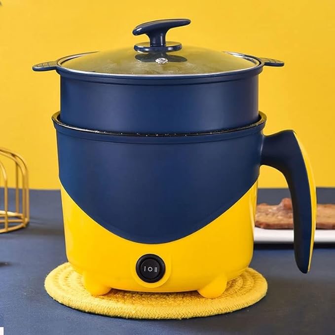 Household Electric Cooking Machine 1-2 People Hot Pot Single/Double Layer Non-Stick Pan Multifunction Electric Rice Cooker (Color : B Size : One Size) (B One Size)
