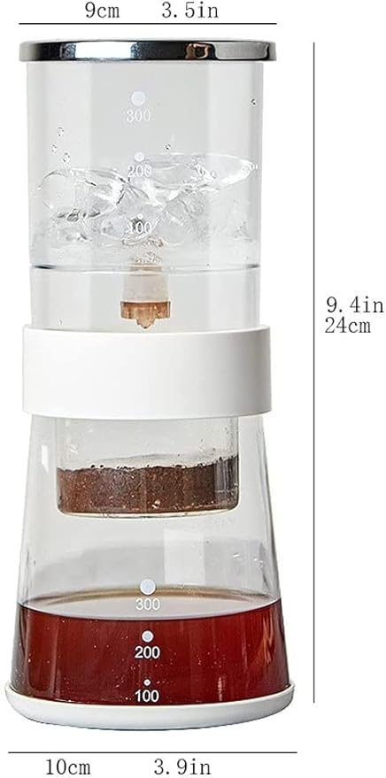 Habiba Iced Drip Coffee Maker Durable Siphon Coffee MakerModern Cold Brew Coffee and Tea Maker for Office TravelPortable Coffee Maker with Clear Scale Reusable