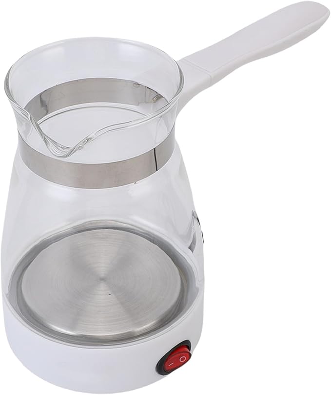 Asixxsix Electric Turkish Coffee Pot 600ML Turkish Coffee Maker Electric Glass Coffee Maker with Quick Heating 600W for Turkish Coffee Tea Yellow Wine (US Plug)