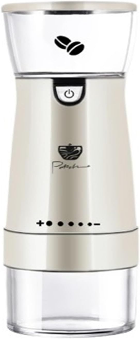 Portable Coffee Machine Portable Electric Coffee Grinder TYPE-C USB Charging Professional Stainless Steel Grinding Core Coffee Bean Grinderfor Outdoor Travel Picnic(Cream white)