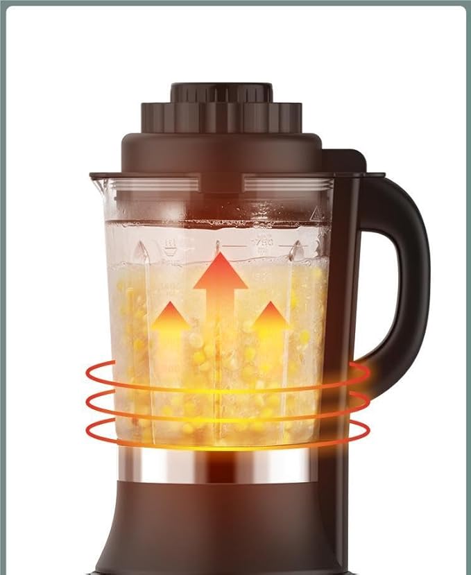 Domeng Heating Blender with Automatic Cooking Function 1.75L Capacity 1200W Multi-Function Soy Milk Maker and Juicer 8 Speed Settings Stainless Steel Blade Red and Black