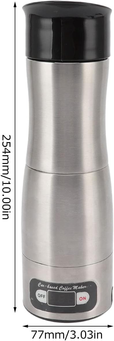 flexman Electric Espresso Machine Stainless Steel Portable Coffee Maker 150ml DC 12V/24V Car Coffee Machine for Camping Travel RV Hiking Office