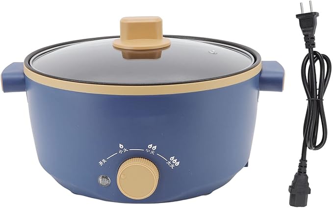 Electric Rice Cooker 3-speed Control Easy Cleaning Electric Pot Rice Cooker 800W 2.5L Large Capacity for Student Dormitory (US Plug 110V)