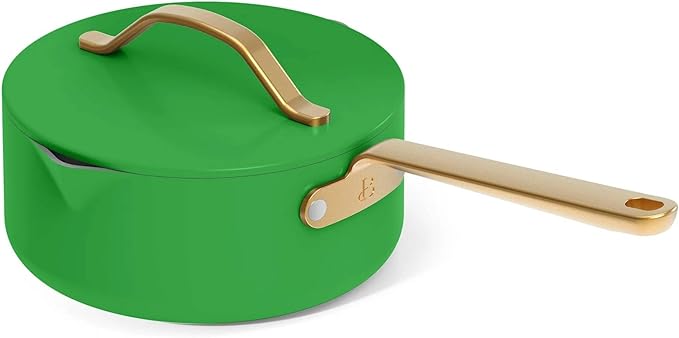 Nonstick Ceramic Cookware Set (12 Piece) Pots Frying Pans Lids and Kitchen Storage Oven Safe Pan Set &amp Compatible with All Stovetops - (Kelly Green)