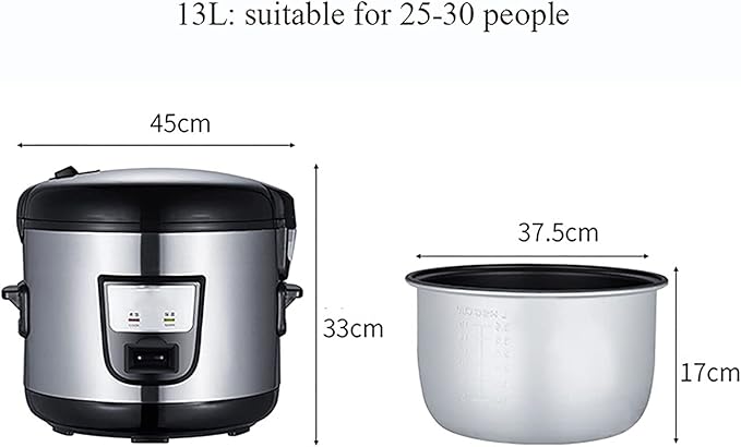 Household Electric Rice Cooker Commercial Non-Stick Large Rice Cooker Automatic Insulation For Hotels Restaurants Canteens For 8-40 People(13L)
