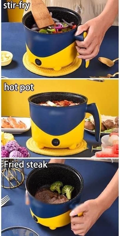 Portable rice cookerHousehold Electric Cooking Machine 1-2 People Hot Pot Single/Double Layer Non-Stick Pan Multifunction Electric Rice Cooker(B)