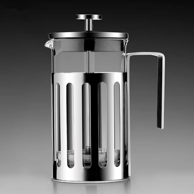 French Press Coffee Maker Borosilicate Glass 304 Stainless Steel Coffee Press Cold Brew Heat Resistant Thickened Borosilicate Coffee Pot for Camping Travel Gifts 1000ML (Size : 1000ml)