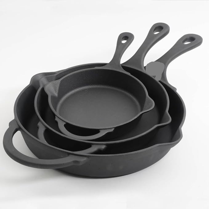 JSEIAJB Kitchen Accessories Timeless Beauty Cast Iron Set 3-Piece Pots And Pans Set