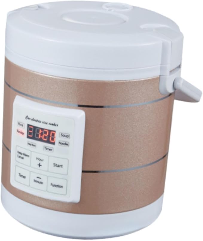 Car Multicooker Car Electrical Appliance Space Saving Easy to Use Noodle Cooker Food Heater for Trucks Camping 1 to 2 People Gold