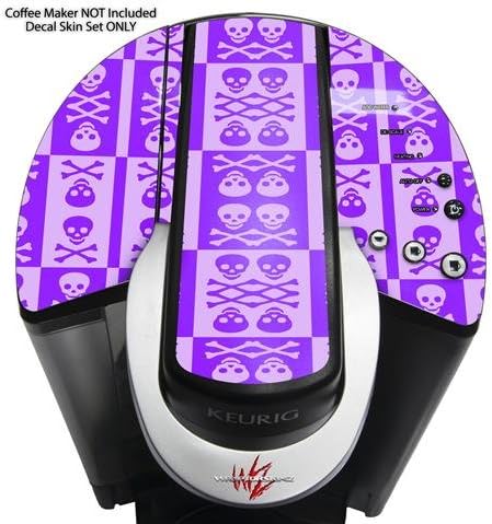 Decal Style Vinyl Skin compatible with Keurig K40 Elite Coffee Makers Skull And Crossbones Pattern Purple (COFFEE MAKER NOT INCLUDED)