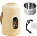 Multifunctional Health Pot 500W Portable Mini Electric Cooker with Ceramic Glaze Inner &amp Steamer Small Slow Cooker with 12-Hour Reservation for Porridge Rice Soup &amp Steaming (800ml-Khaki)