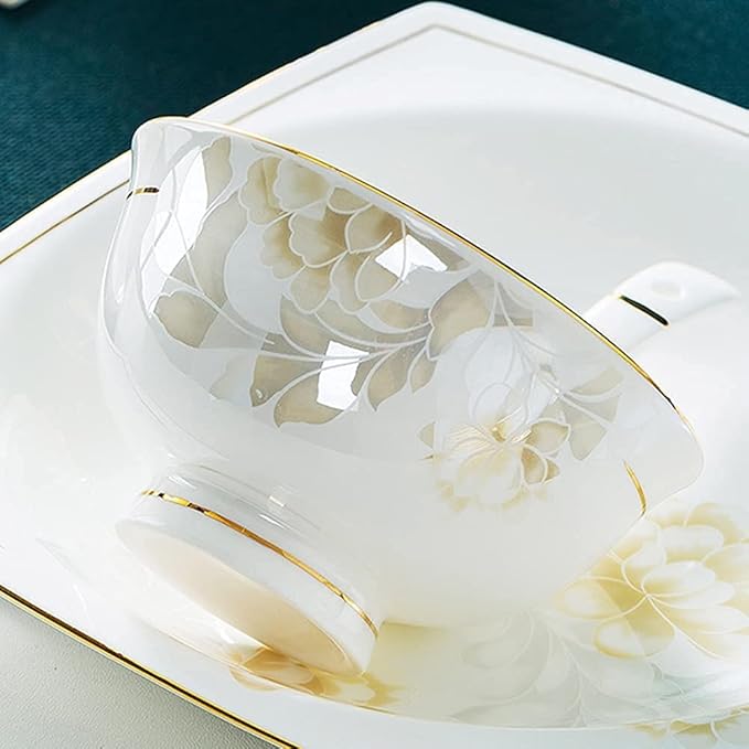 Dinnerware Sets - Luxury Gift Dishes Service Set 355660PCS Ceramic Dinnerware Set Bone China Tableware Dishes Plates Ceramic Combination Dinner Service Set Porcelaine Service for 10(56 Pieces)