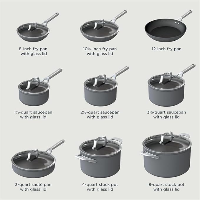 12 Piece Cookware Set Fry Pan Sauce Pan Saute Pan Glass Lid Stock Pot Kitchen Cookware Set12 PieceA