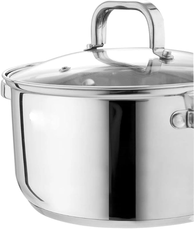 Pots and Pans Sets Frying PanCookware Set Stainless Steel 9-Piece Kitchen Cooking Pot&ampPan Set Non Stick Frying Pan Saucepan Casserole Glass Lid