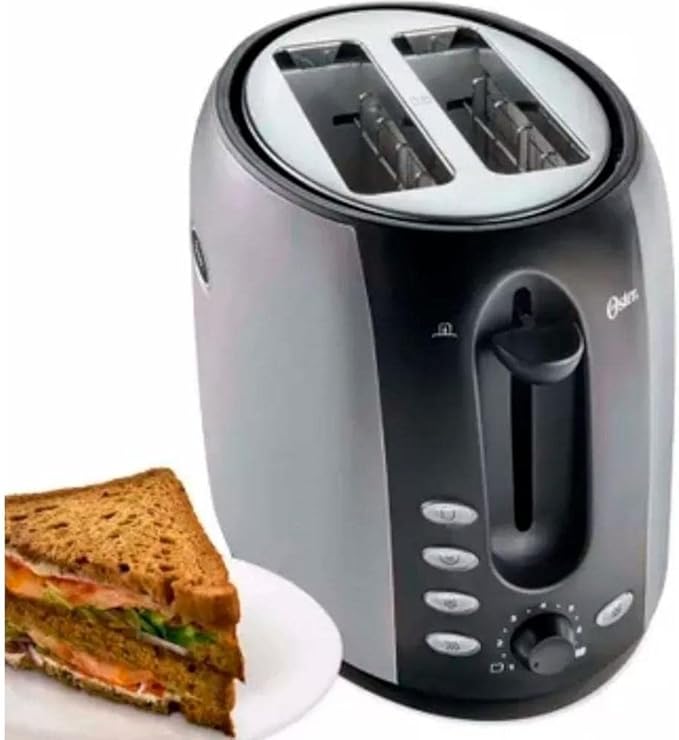 Oster 2-Slice Toaster with Extra Wide Slots Bagel Toaster for All Bread Types Brushed Stainless Steel
