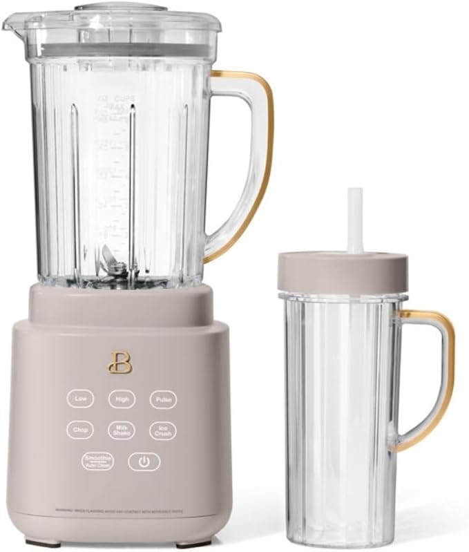 Power Exact Countertop Blender System 700W Motor 50oz Tritan Jar 20oz To-Go Cup 4 Presets 3 Speeds PrecisionSense Technology (Porcini Taupe)