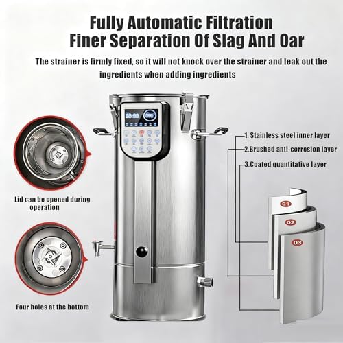 Commercial 11L Soy Milk Maker - Stainless Steel Automatic Soybean Milk Machine with Efficient Grinder &amp Slag Separator for Restaurants Canteens &amp Grain Milk Production