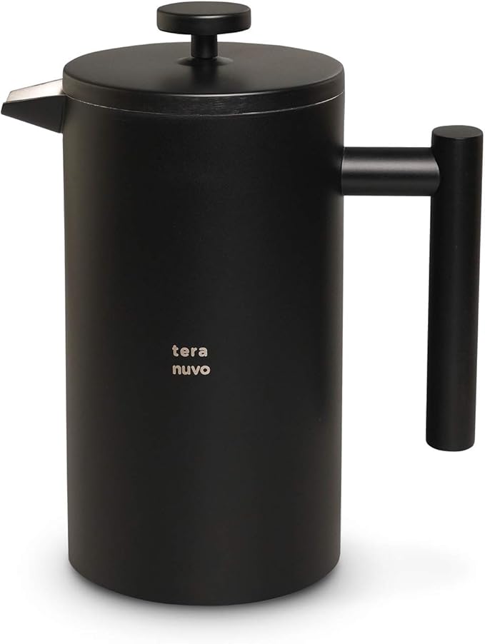 Stainless Steel French Press Coffee Maker - 1L / 34 oz / 8 Cups Double Walled Vacuum Insulated 4 Filter Screens Stainless Steel Construction