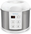 Buffalo Classic Rice Cooker with Clad Stainless Steel Inner Pot - Electric Rice Cooker for White/Brown Rice Grain - Easy-to-clean Non-Toxic &amp Non-Stick Auto Warmer (10 Cup)