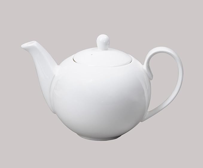 Bone China Coupe Shape Elegance White Coffee/Tea Pot 40oz