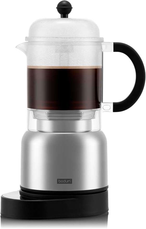 Bodum 17oz Chambord Electric Espresso Coffee Maker Plastic Carafe w/Wi-Fi Control &amp Programmable Timer Polished Stainless Steel