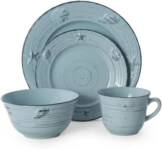16-Piece Dinnerware Set Teal Ceramic Dishes To Eat Dinner Plates Set Dish Plate Sets Tableware Food Kitchen Dining