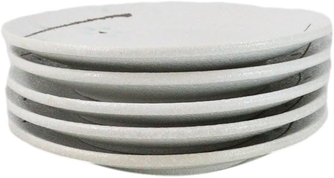 Ebros Gift Modern Yukino Hana Snow Flowers Ceramic Dinnerware Serveware Kitchenware Set Oriental Asian Restaurant Supply (Pack Of 5 Round Appetizer Salad Plates 6D)